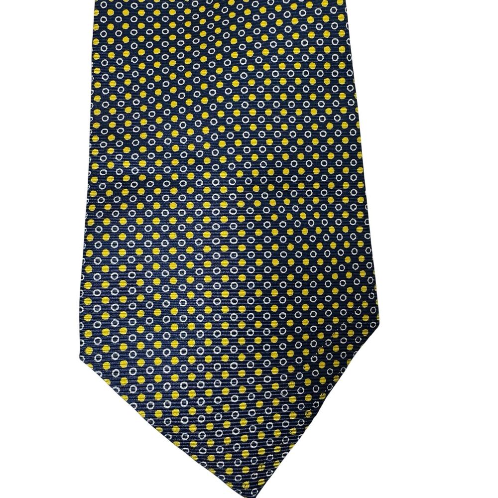 Polo Ralph Lauren 100% Silk Geometric Green Navy Print Mens Tie 4 x 57 Preppy